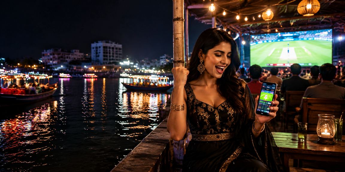 বরিশাল সমুদ্র সৈকতে ক্রিকেট বেটিং উপভোগ করছেন একজন তরুণ